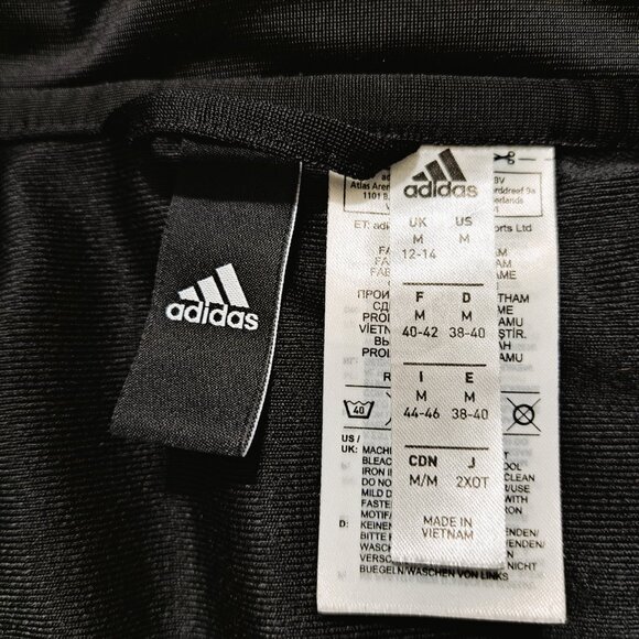 Adidas Women's Track Jacket 3S Long Sleeve Black/White Size M - Picture 8 of 10